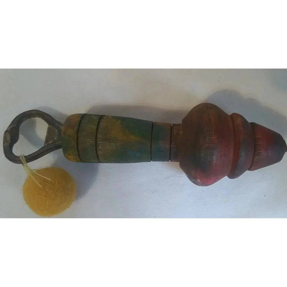 2 Bottle Openers Handcrafted Handles Painted Rustic Primative Folk Art‎ Vintage